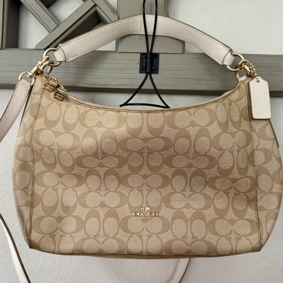 Coach Signature Logo Hobo Celeste Shoulder Bag Crossbody Purse Logo - Picture 8 of 14